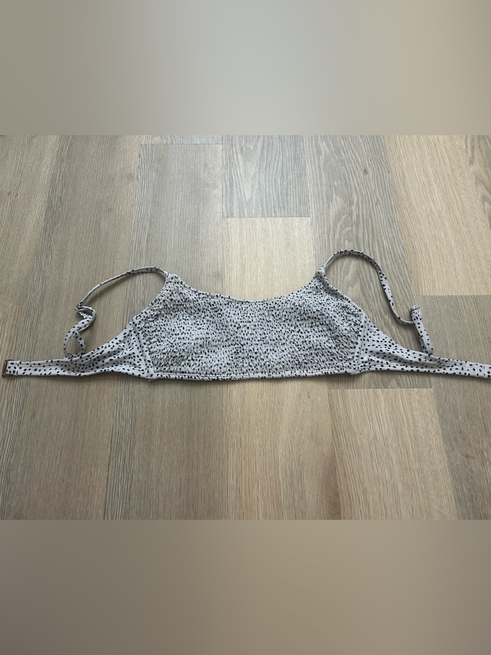 Xhilaration White and Black Speckled Bikini Top